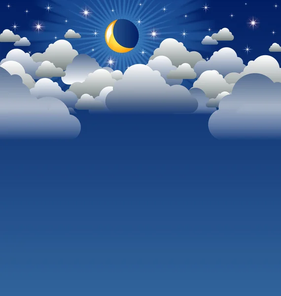 Хмарно місяць — стоковий вектор
