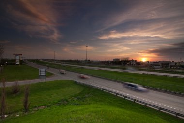 Highway ghosts in sunset clipart