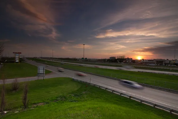 Autópálya szellemek naplemente — 스톡 사진