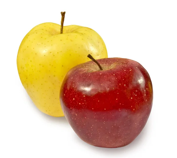 Duas maçãs em branco — Fotografia de Stock