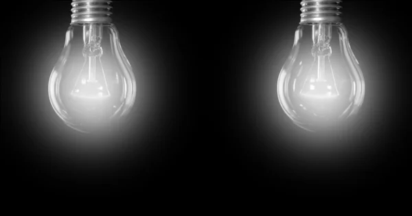 Twee lichtend elektrische lampen — Stockfoto