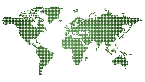Green world map — Stock Photo, Image