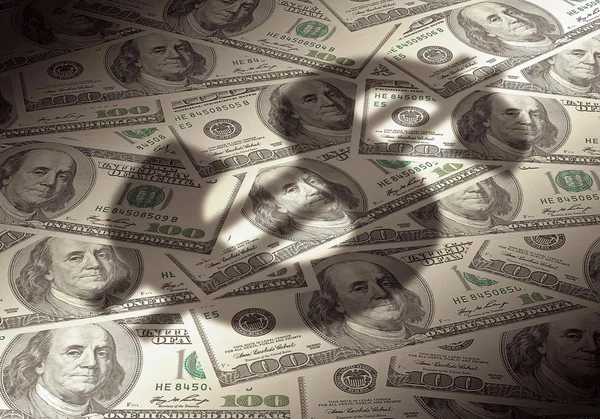Simbolo del dollaro americano su sfondo monetario — Foto Stock