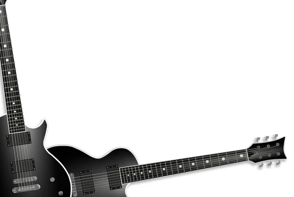 Two black guitars isolated on white — Stock Photo, Image