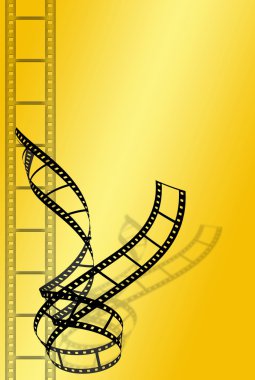 Film strip on yellow background clipart