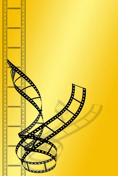 Striscia di film su sfondo giallo — Foto Stock