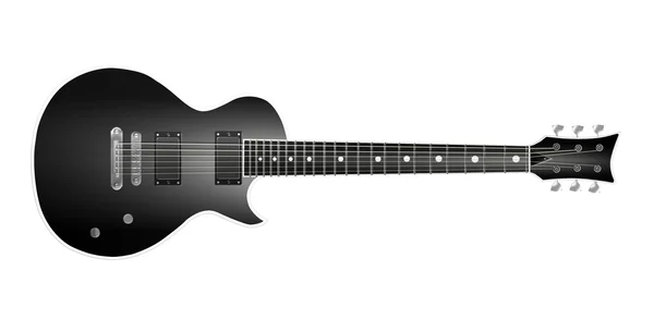Guitarra negra aislada en blanco — Foto de Stock
