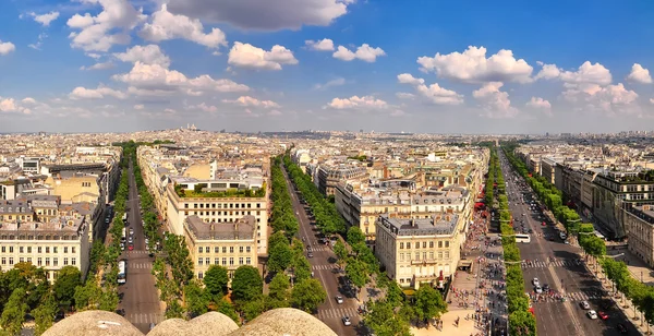 Παρίσι πανοραμική θέα από την αψίδα του Θριάμβου — Φωτογραφία Αρχείου