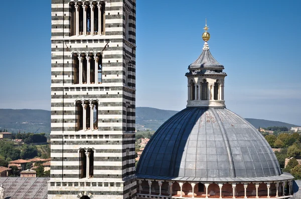 Duomo di siena ve çan kulesi — Stok fotoğraf