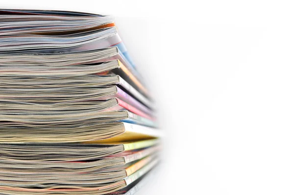 stock image Stack of magazins on a white background