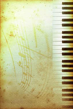 Old piano paper clipart