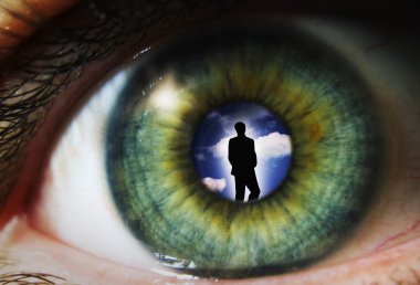 Eye with man clipart