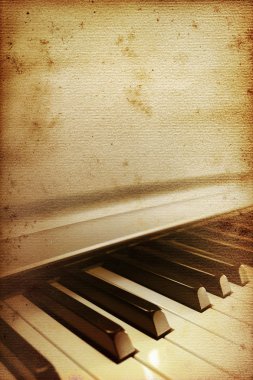 Old piano paper clipart