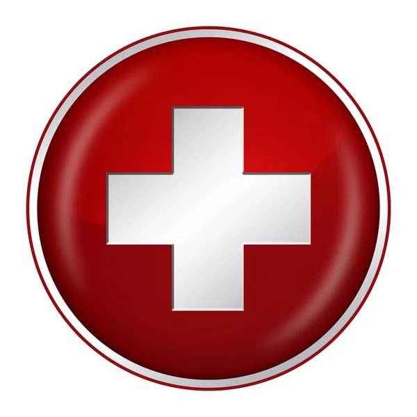 stock image Swiss flag button