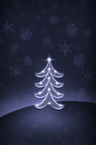 Weihnachtsbaum in der Nacht — Stockfoto