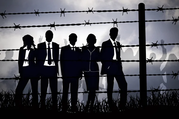 Manager behind Barbed wire — Stock Photo, Image