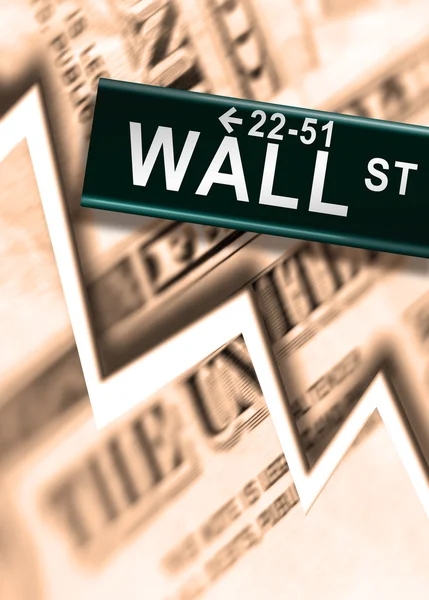 Crash financier mondial à Wall Street — Photo