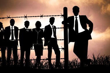 Manager behind Barbed wire clipart
