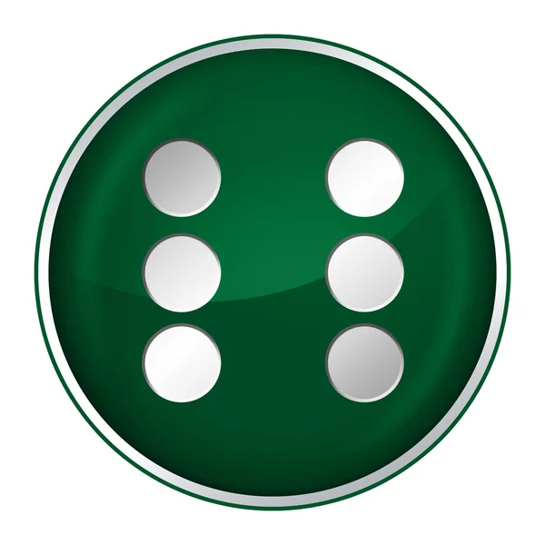 Круглая кнопка с символом — стоковое фото
