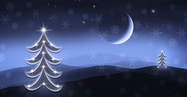 Albero di Natale di notte — Foto Stock