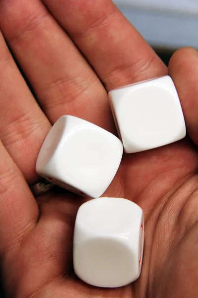 Three blank dices — Stock Photo, Image