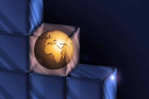 Världen i kub — Stockfoto