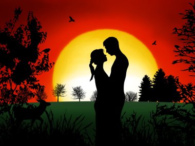 Couple in Romance clipart