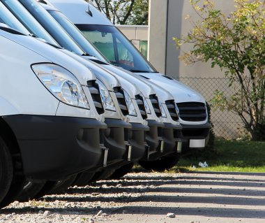 Trucks in a row clipart