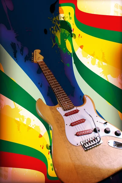 Guitarra con salpicaduras — Foto de Stock
