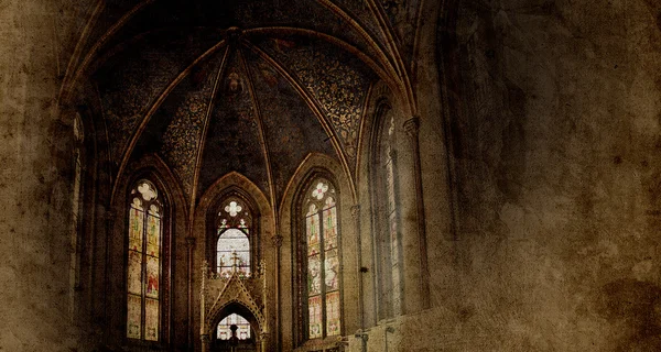 오래 된 레트로 교회 — 스톡 사진