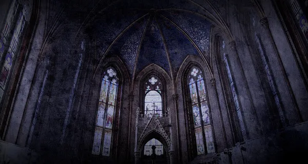 Старая ретро-церковь Стоковое Фото