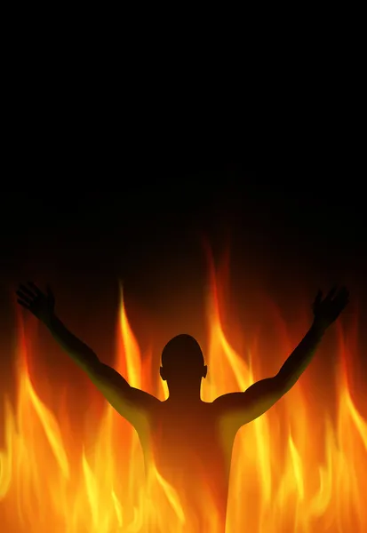 Homem no Inferno — Fotografia de Stock