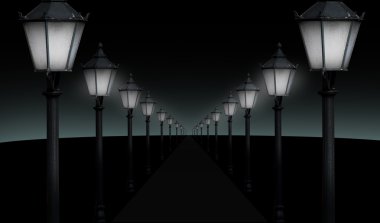 Lighted pathway clipart