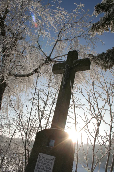 Zimní kříž — Stock fotografie