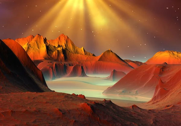 Planeet van zielen - buitenaards landschap 01 — Stockfoto