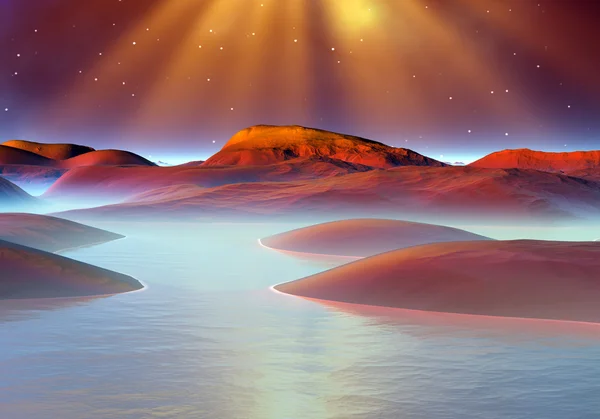 Планета душ - чужорідних краєвид 04 — стокове фото