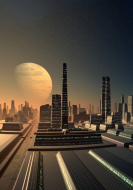 Futuristic Cityscape 02 clipart