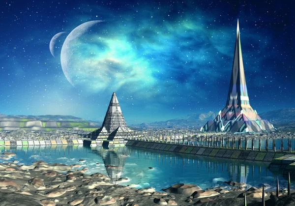 The Towers Of Gremor - Alien Planet 04 — Stock Photo, Image