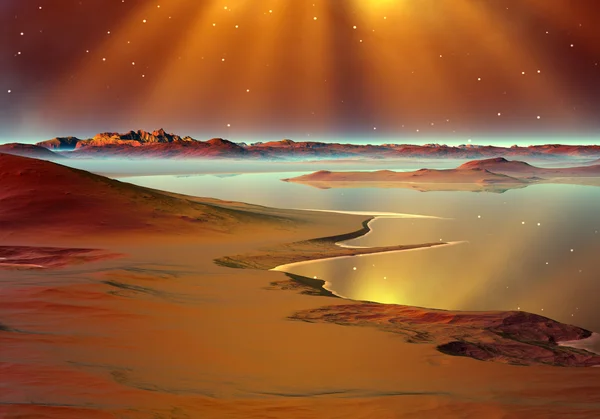 Планета душ - чужорідних краєвид 06 — стокове фото