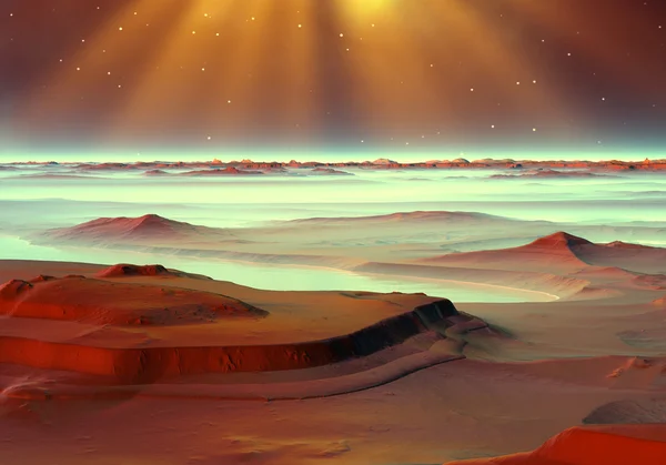 Планета душ - чужорідних краєвид 07 — стокове фото