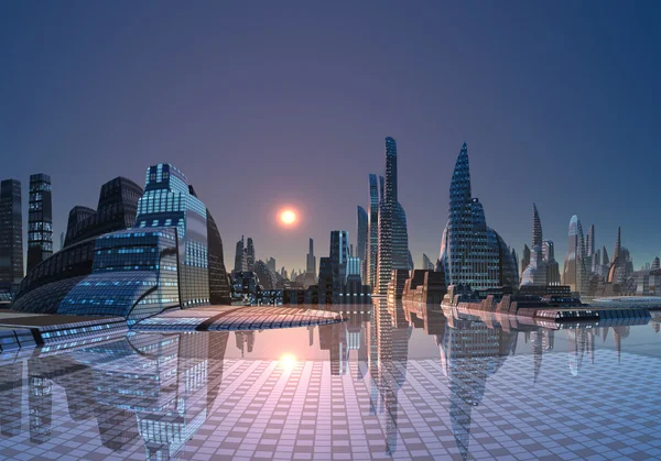 Anea - Ciudad moderna Skyline 01 — Foto de Stock