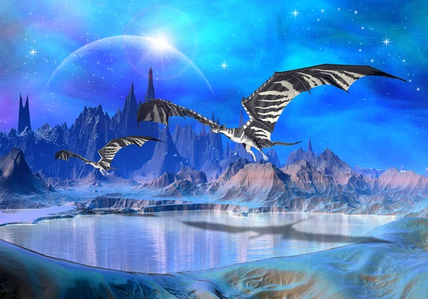 Dragons - fantasiewereld 02 — Stockfoto