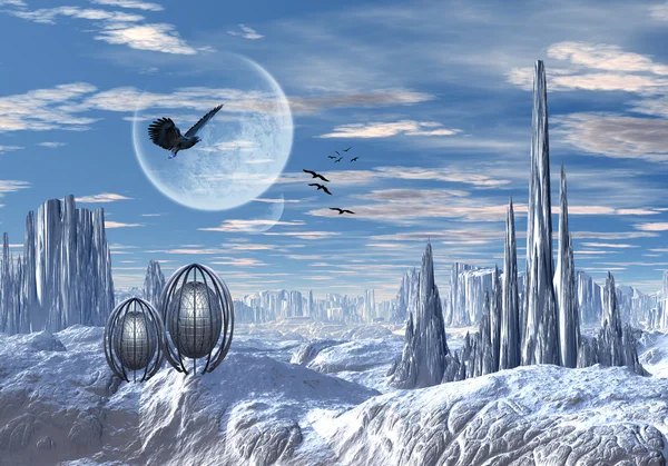 Eismond - außerirdischer Planet Teil 2 — Stockfoto