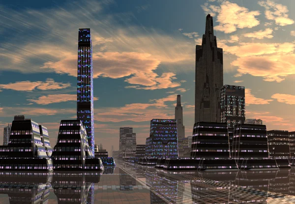 Skyline cidade moderna — Fotografia de Stock