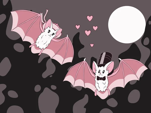 Morcegos apaixonados —  Vetores de Stock
