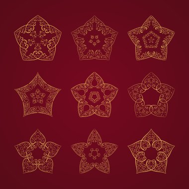 Orient star set clipart