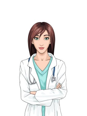 Nurse on white background clipart