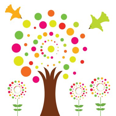 Colorful vector tree clipart