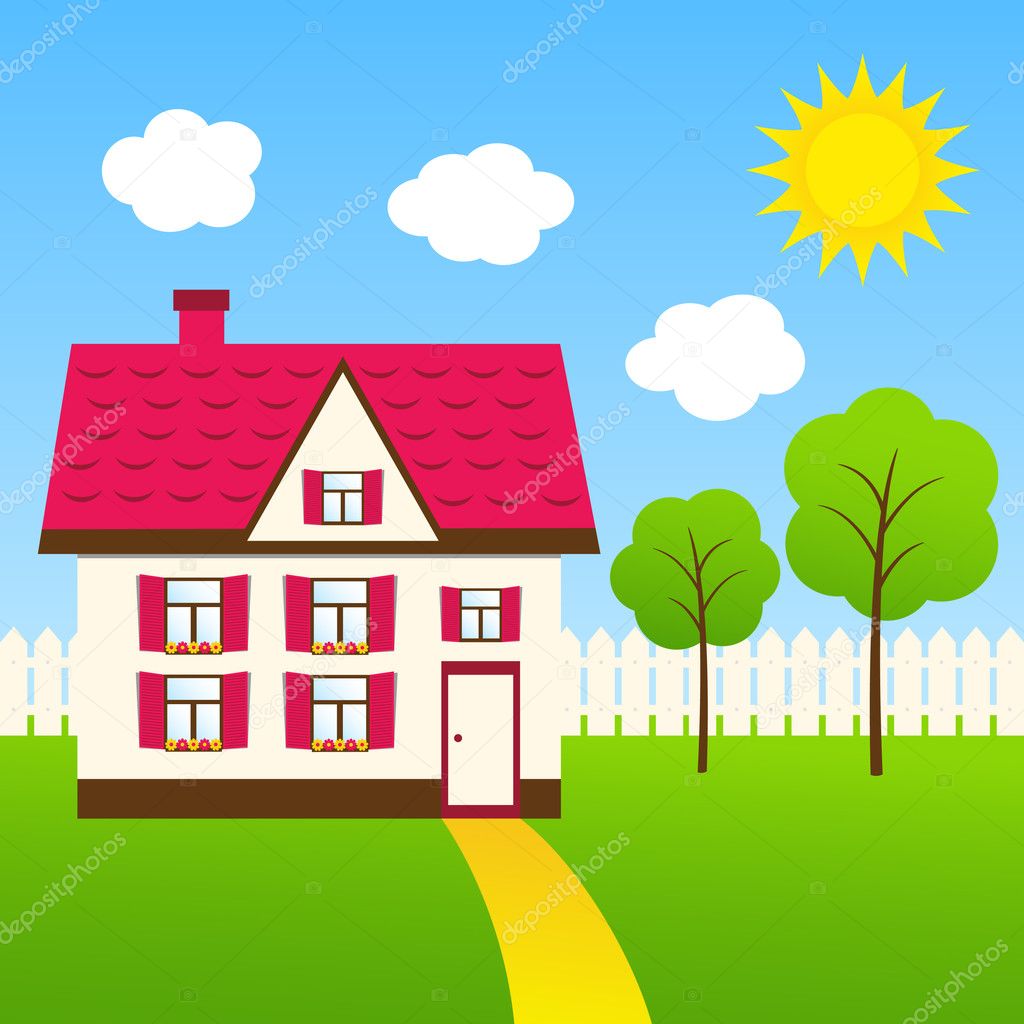 Vector house — Stock Vector © lattesmile #7514134