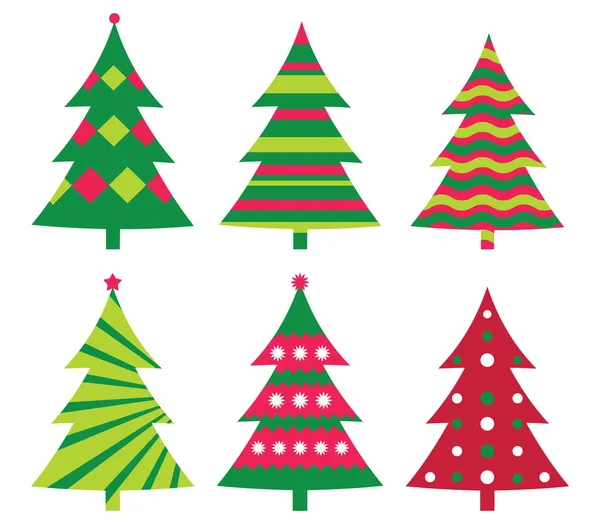 Karácsonyi fák gyűjtemény Stock Illusztrációk